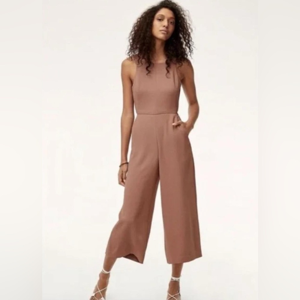 Wilfred Classic Open Back Tie Taupe Jumpsuit